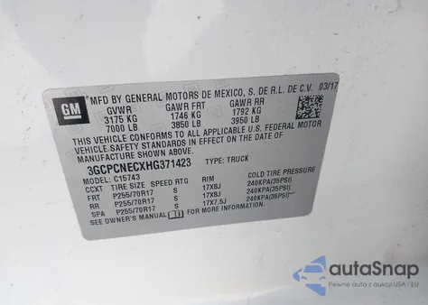 2017 Chevrolet Silverado 1500 Ls from USA, damaged, VIN 3GCPCNECXHG371423